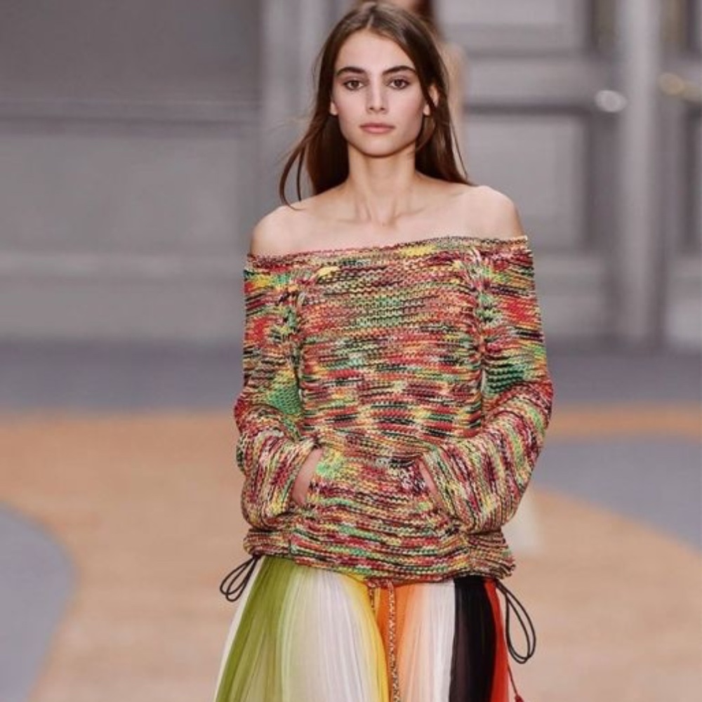 Chloe Multicolor Knit Sweater Medium
